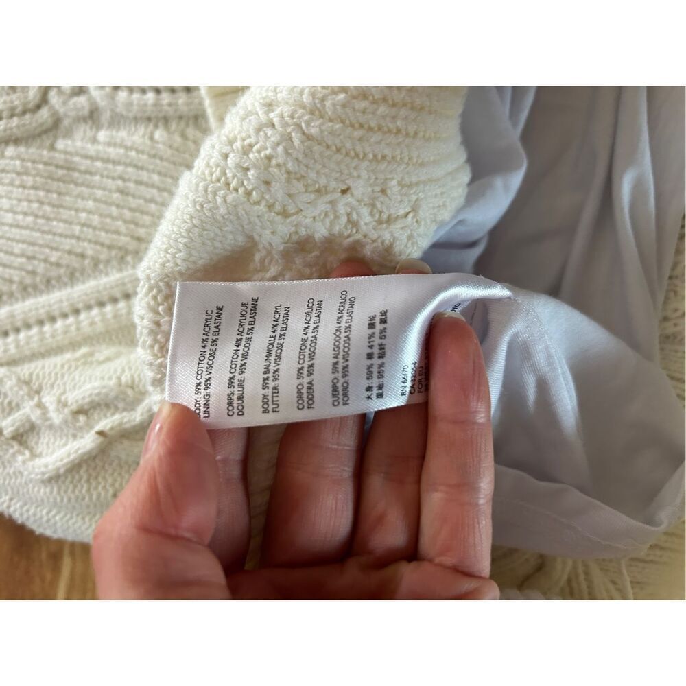 Anthropologie Maeve Cable-Knit Sweater Skirt Ivory size medium - Picture 6 of 9